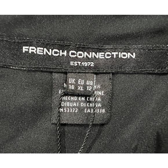FRENCH CONNECTION WOMENS 12 WHISPER RUTH MINI DRESS BLACK COCKTAIL PARTY NEW - Picture 7 of 14